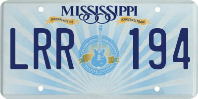 MS license plate LRR194