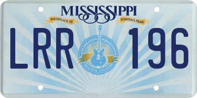 MS license plate LRR196