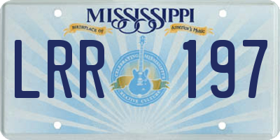 MS license plate LRR197
