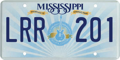 MS license plate LRR201