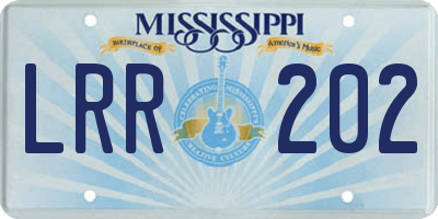 MS license plate LRR202