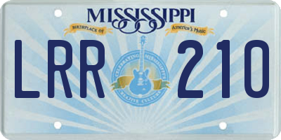 MS license plate LRR210