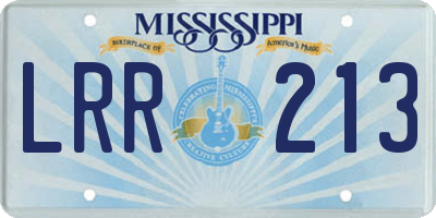 MS license plate LRR213