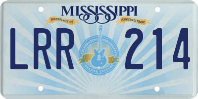 MS license plate LRR214