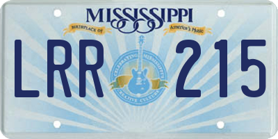 MS license plate LRR215