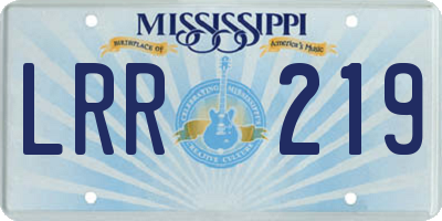 MS license plate LRR219