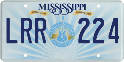 MS license plate LRR224