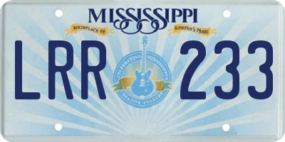 MS license plate LRR233