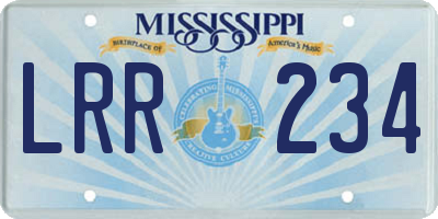 MS license plate LRR234
