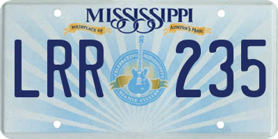 MS license plate LRR235
