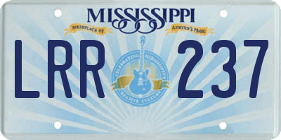 MS license plate LRR237