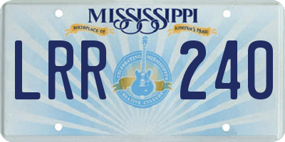 MS license plate LRR240
