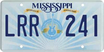 MS license plate LRR241
