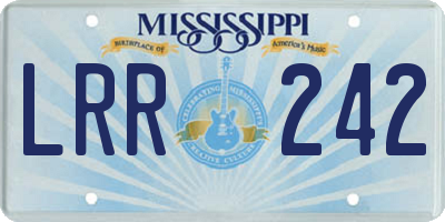 MS license plate LRR242