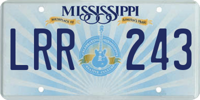 MS license plate LRR243
