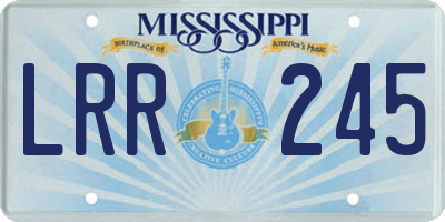 MS license plate LRR245