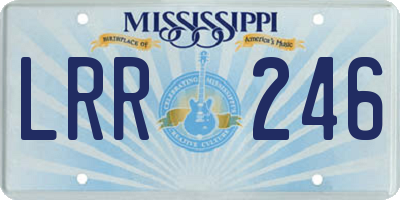 MS license plate LRR246