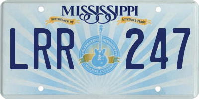 MS license plate LRR247