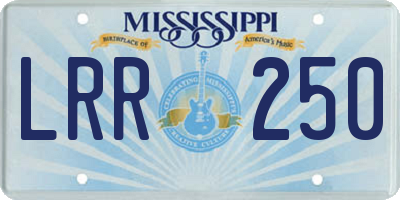 MS license plate LRR250