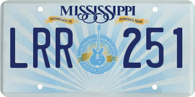 MS license plate LRR251