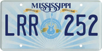MS license plate LRR252