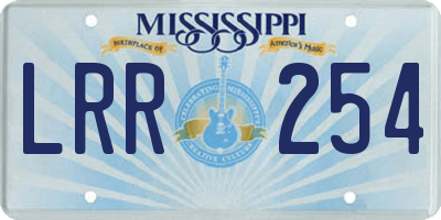 MS license plate LRR254