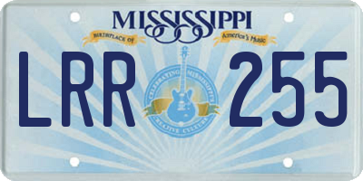 MS license plate LRR255