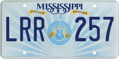 MS license plate LRR257