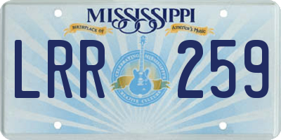 MS license plate LRR259