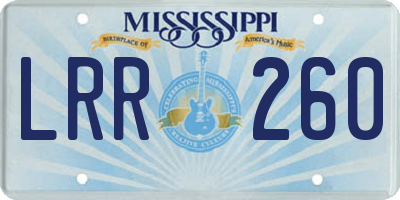 MS license plate LRR260