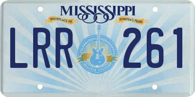 MS license plate LRR261