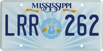 MS license plate LRR262