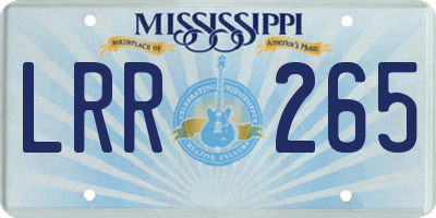 MS license plate LRR265