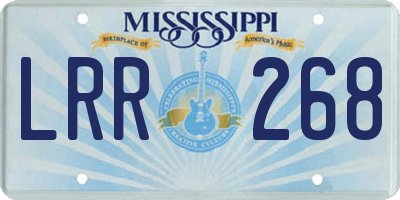 MS license plate LRR268