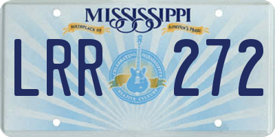 MS license plate LRR272