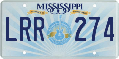 MS license plate LRR274
