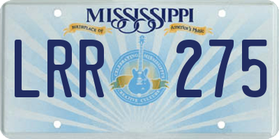 MS license plate LRR275