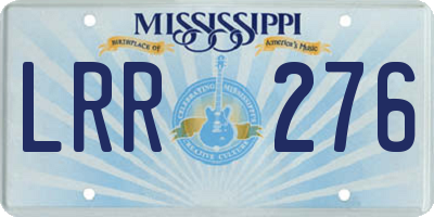 MS license plate LRR276