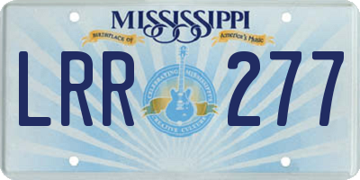 MS license plate LRR277