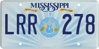 MS license plate LRR278