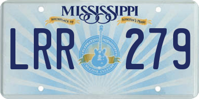 MS license plate LRR279