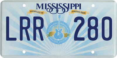 MS license plate LRR280