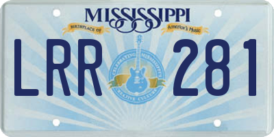 MS license plate LRR281
