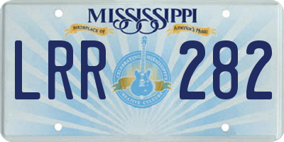 MS license plate LRR282