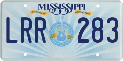 MS license plate LRR283