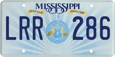 MS license plate LRR286