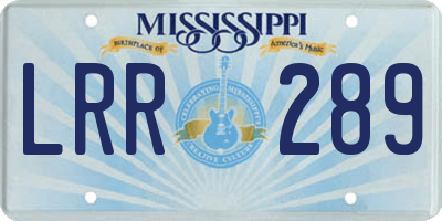 MS license plate LRR289