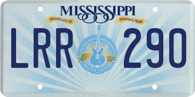 MS license plate LRR290