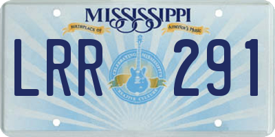 MS license plate LRR291
