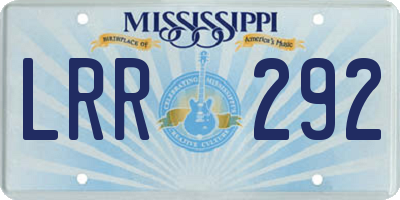 MS license plate LRR292